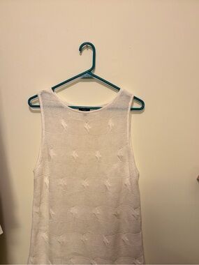 Talbots White Knit Sleeveless Tank Top